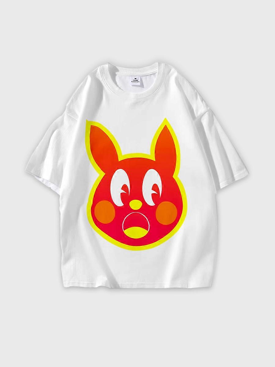 T-shirt round neck Cartoon Pattern loose short sleeve E1597