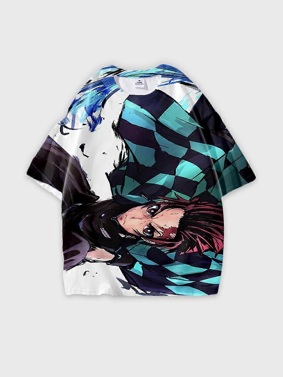 T-shirt round neck Character Pattern loose short sleeve P3169