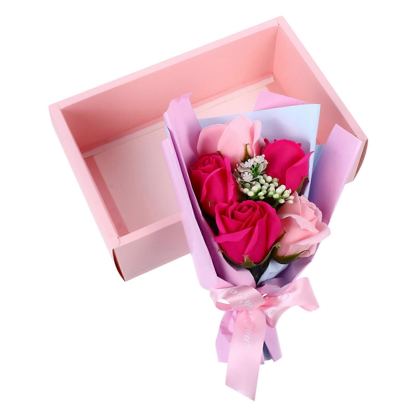Artificial Valentine's Day Bouquet Designed For Couples Rosy Soap Material Gift 1Pack