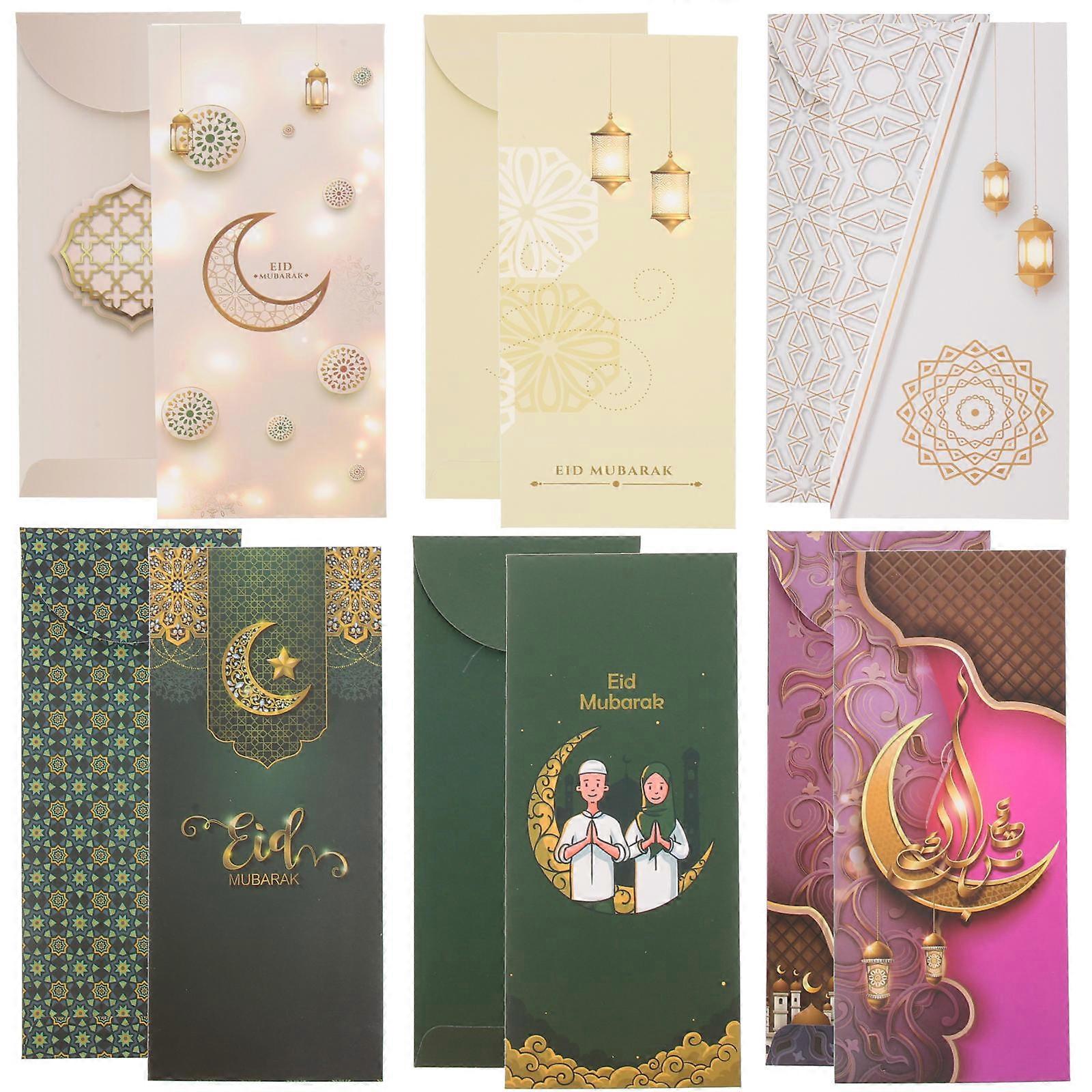 Eid Mubarak Paper Envelopes 6Set Rectangular Multi Envelopes For Graduation Ceremonies Card Holding
