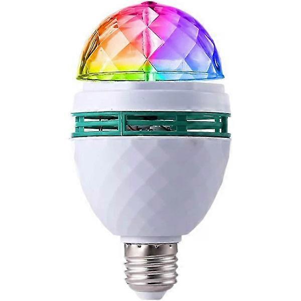 Rotating LED Strobe Lamp with Multiple Colors Switching Crystal Stage Light E27 Base