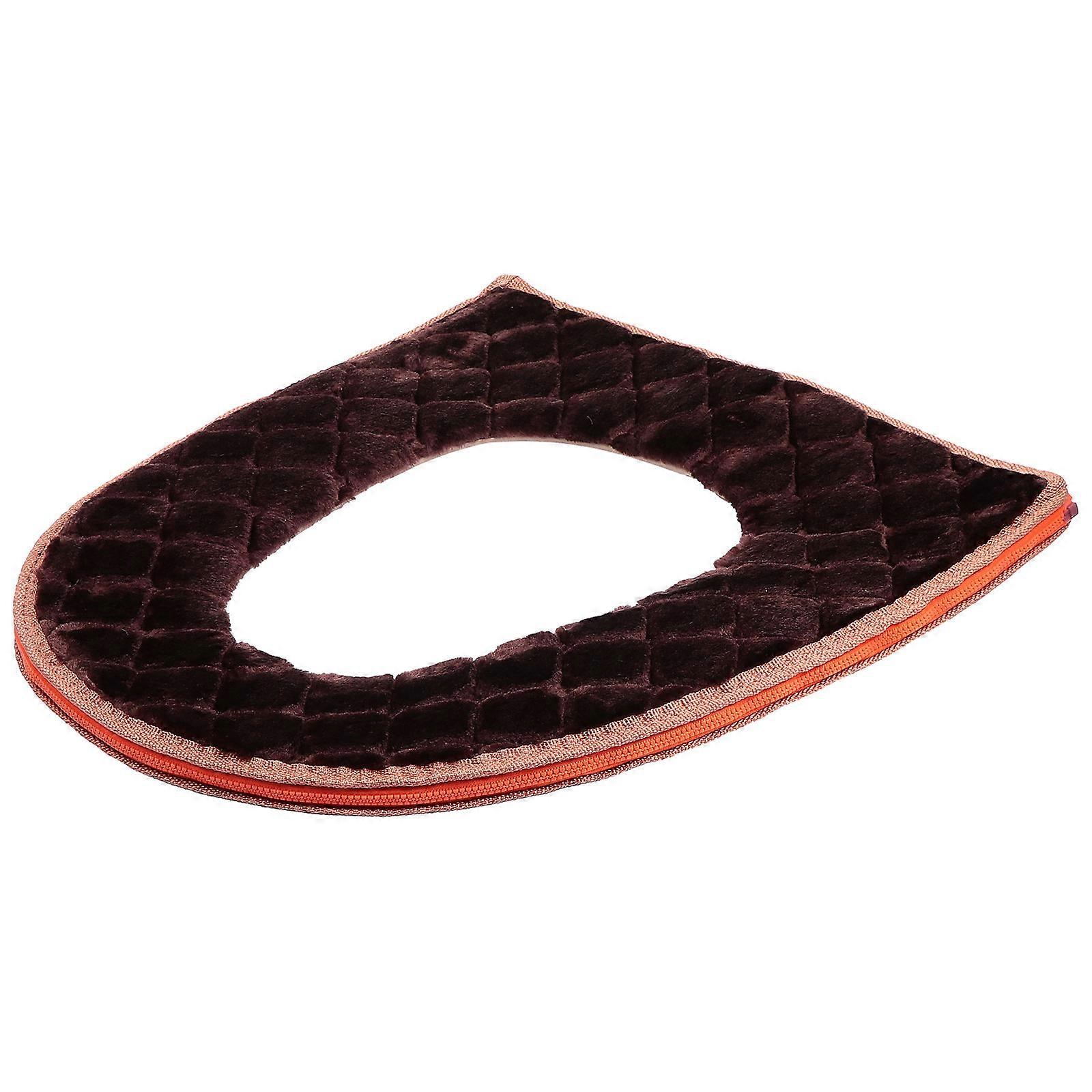 Cozy Toilet Seat Mat Plush Cushion Cover Home Bathroom Accessories Random Zipper Style