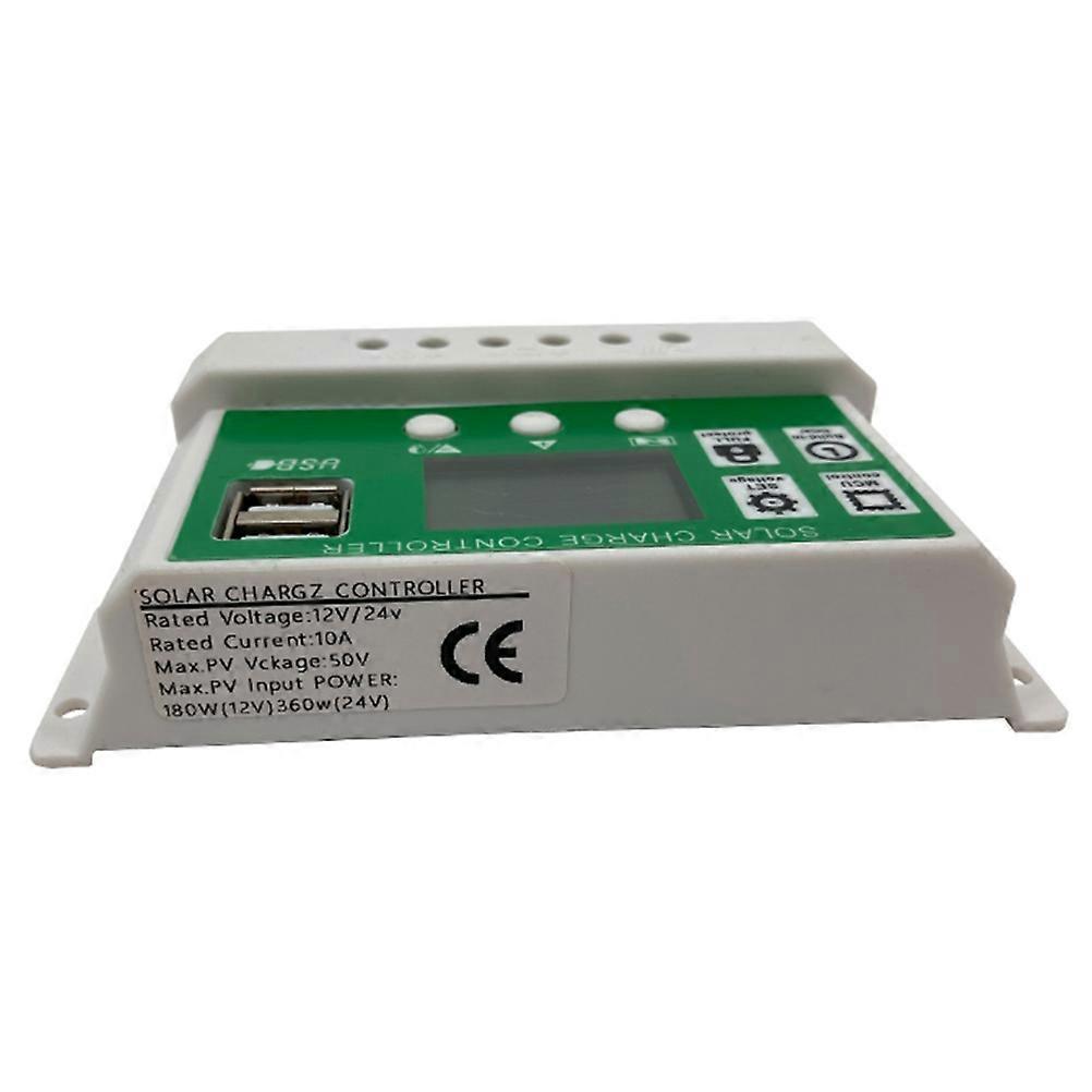Solar Charge Controller with LCD Display, Adjustable Ultra Wide Charging for Lithium Batteries, Compatible with Solar Panels, Inverters, and Phones