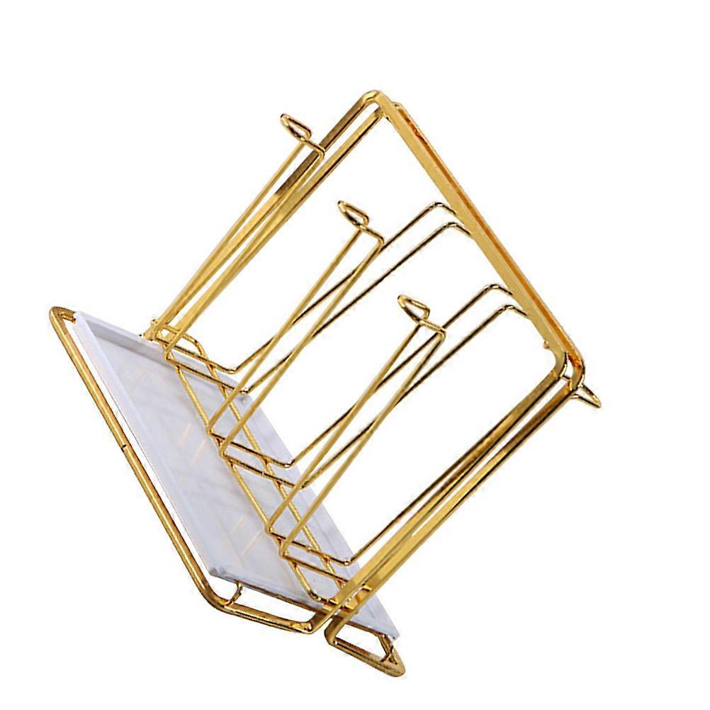 White Mug Storage Rack with Metal Frame and Plastic Tray for Organizing Small Space 1pc