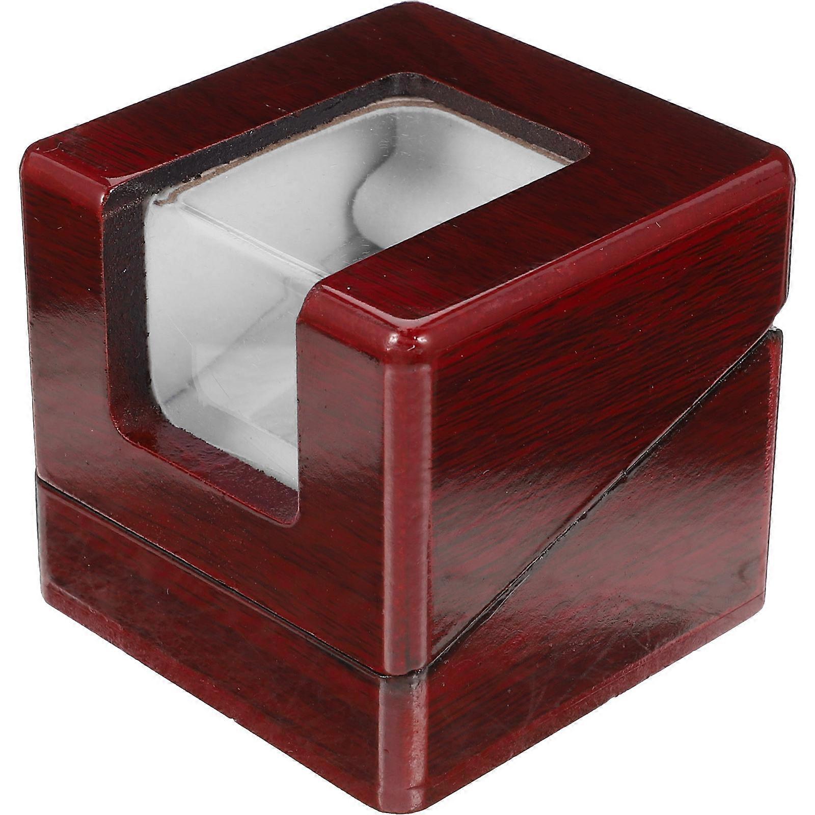 Portable Ring Box Square Shaped Ring Case For Jewelry Shop Display Dark Red 1Pack