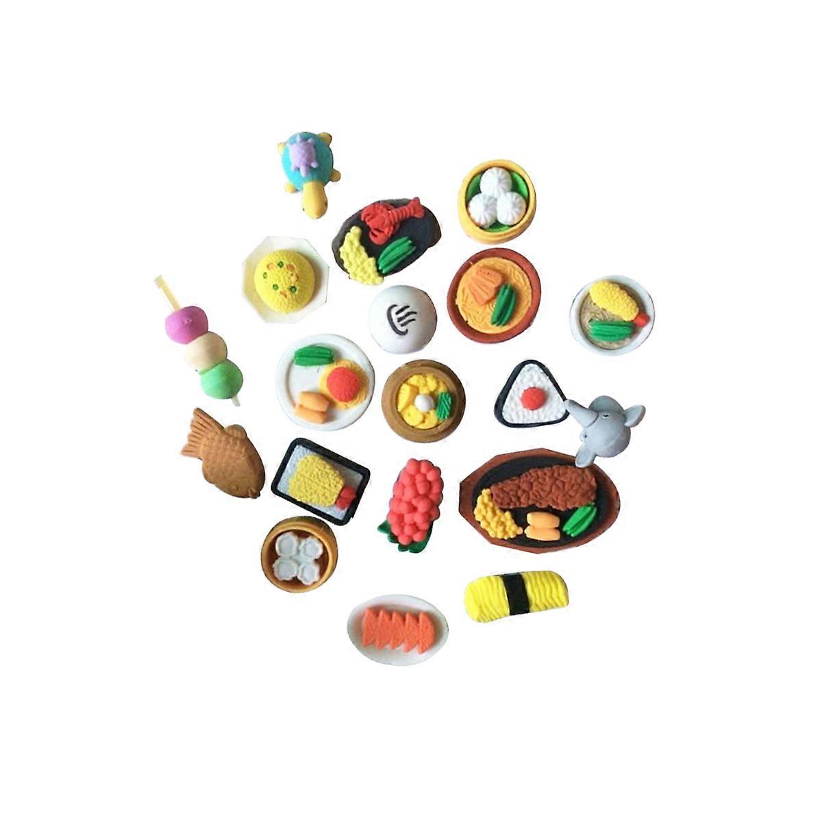Mini Cartoon Animal Erasers 12Pcs Creative Kids Assorted Color Snacks Shaped Erasers For Homework