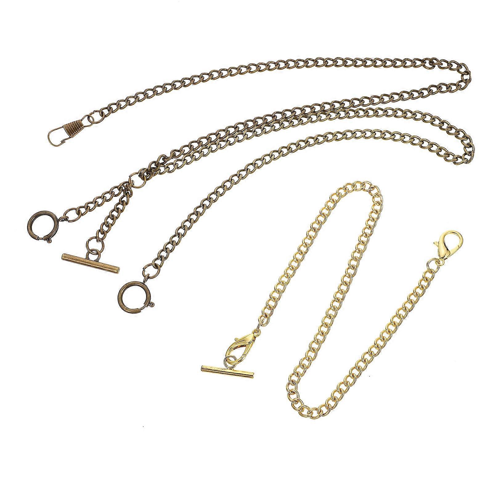 Pocket Watch Chains 2Pcs Metal Vest Chain Decoration For Men And Women Assorted Color Electroplating T Chain