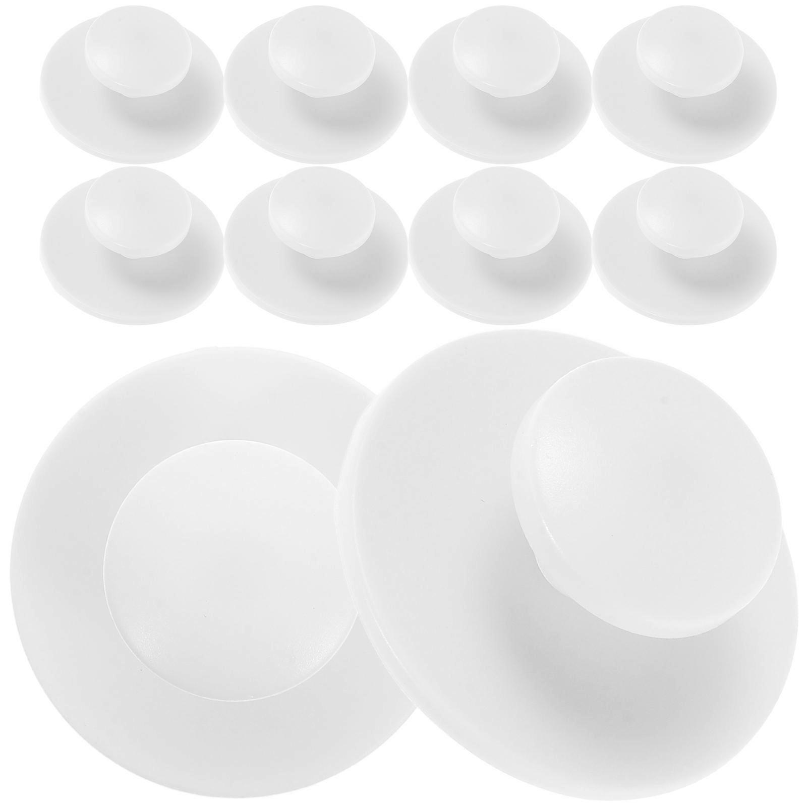 Here's a polished and professional product description based on your input:
**10pcs White Round Self Stick Cabinet Drawer Handles – Easy