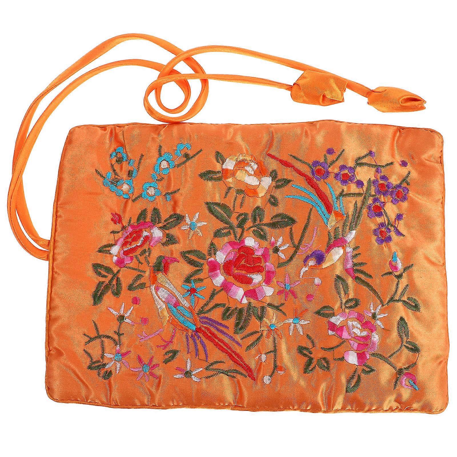 Elegant Brocade Organizer with Tie Closure for Storing Jewelry During Trips