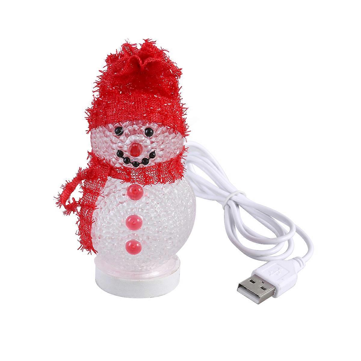 USB Powered Snowman Night Light with Multi Color Glow for Indoor Use