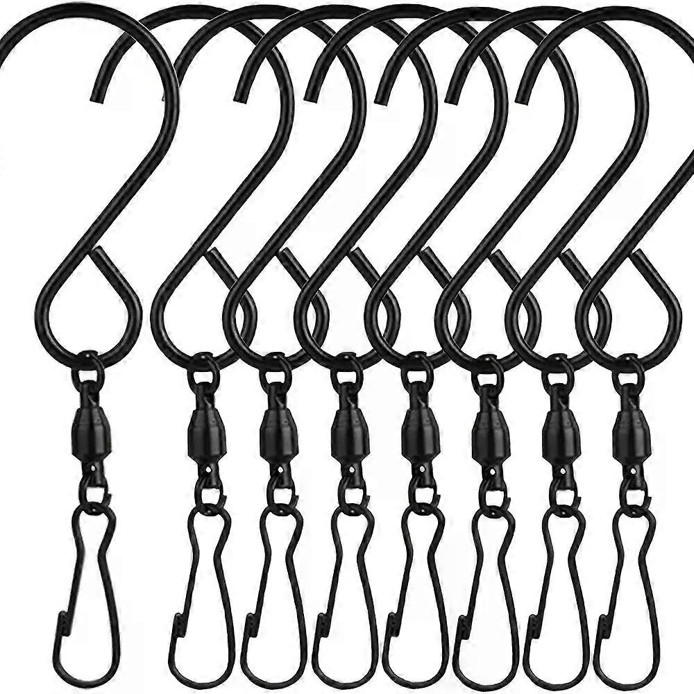8Pcs Swivel Hooks Clips for Hanging Wind Spinners Wind Chimes Crystal Twisters Party Tools Kitchen Bedroom Rotating S Hooks