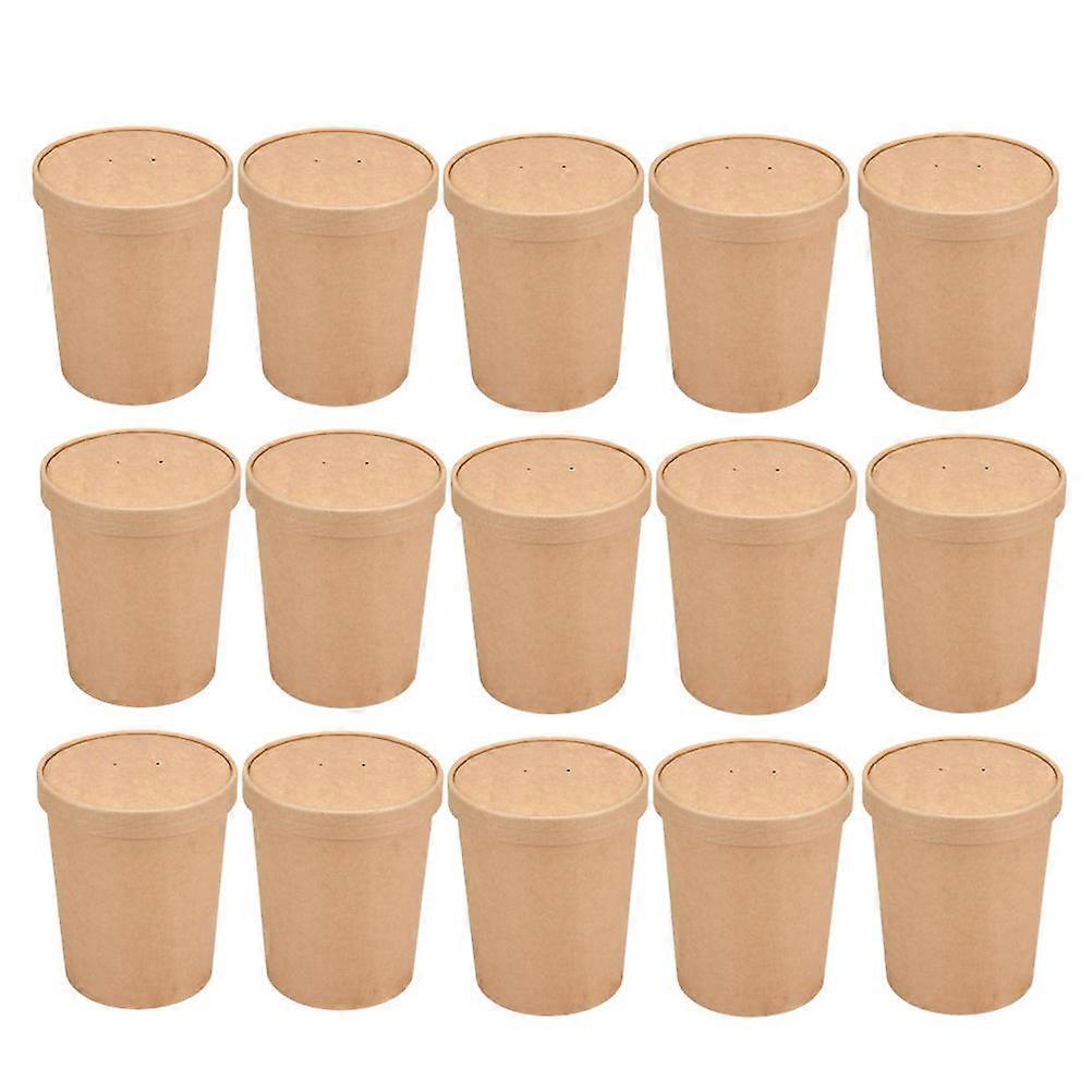 Simple Packing Boxes for Food Storage 25 Sets Modern Takeaway Buckets with Lid Khaki Color