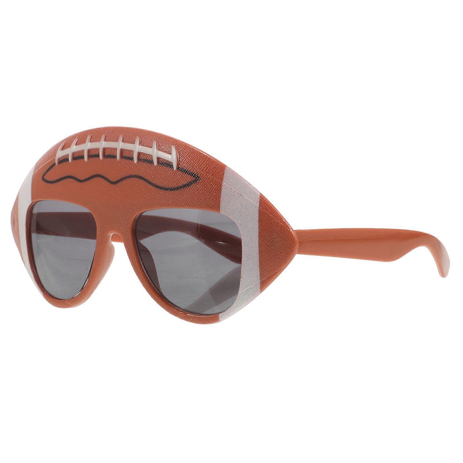 Chocolate Rugby Shape Novelty Sunglasses Glasses Comfortable Fun for Festivals 90s Style