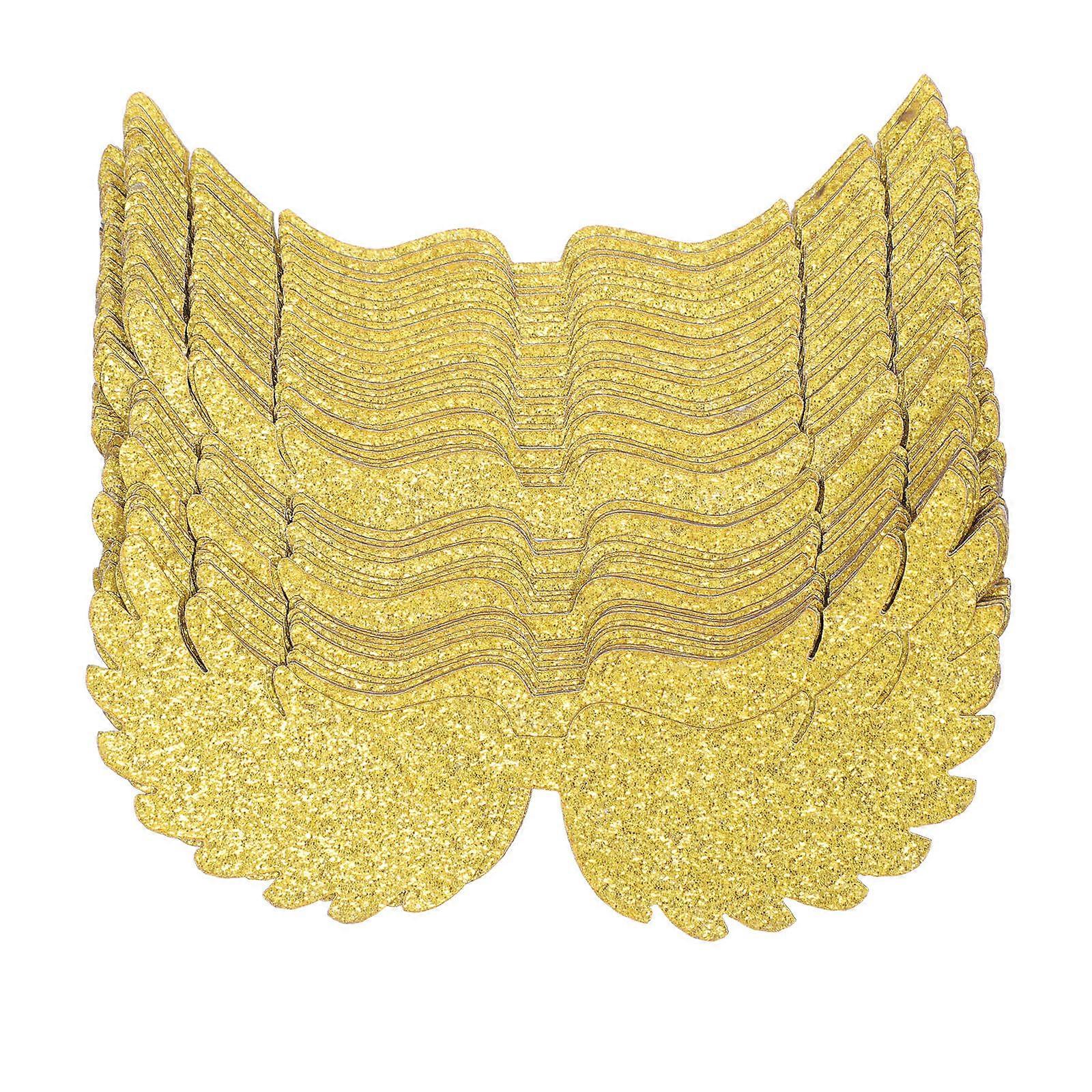 Topper Style Wing Shape Cake Picks In Golden Color For Special Occasions 50 Pcs