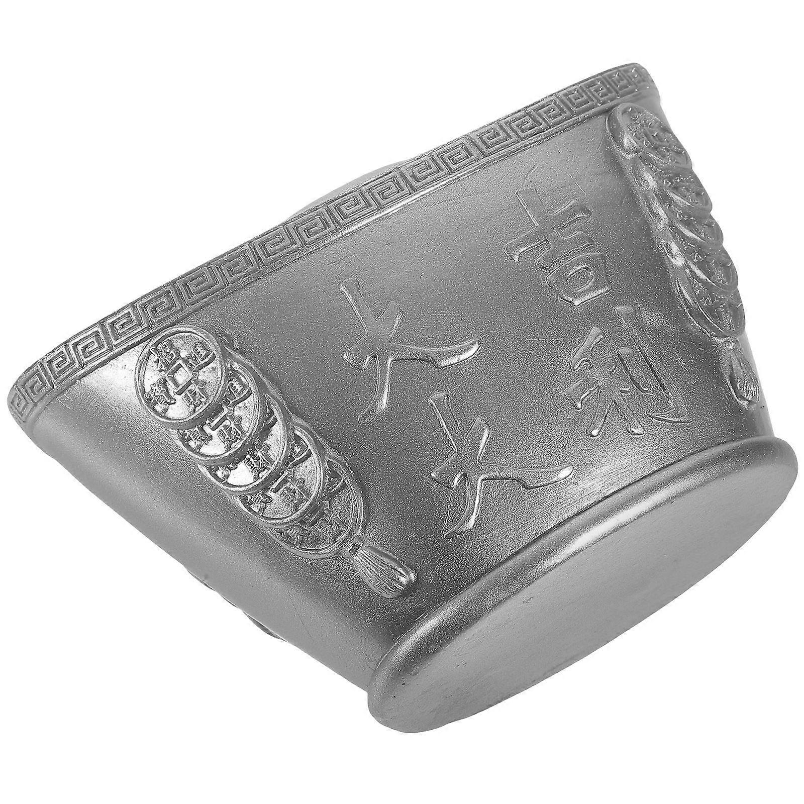 Ingot Ornaments Toothpick Holder For Office Decor Events Made Of Silver Featuring 1Set
