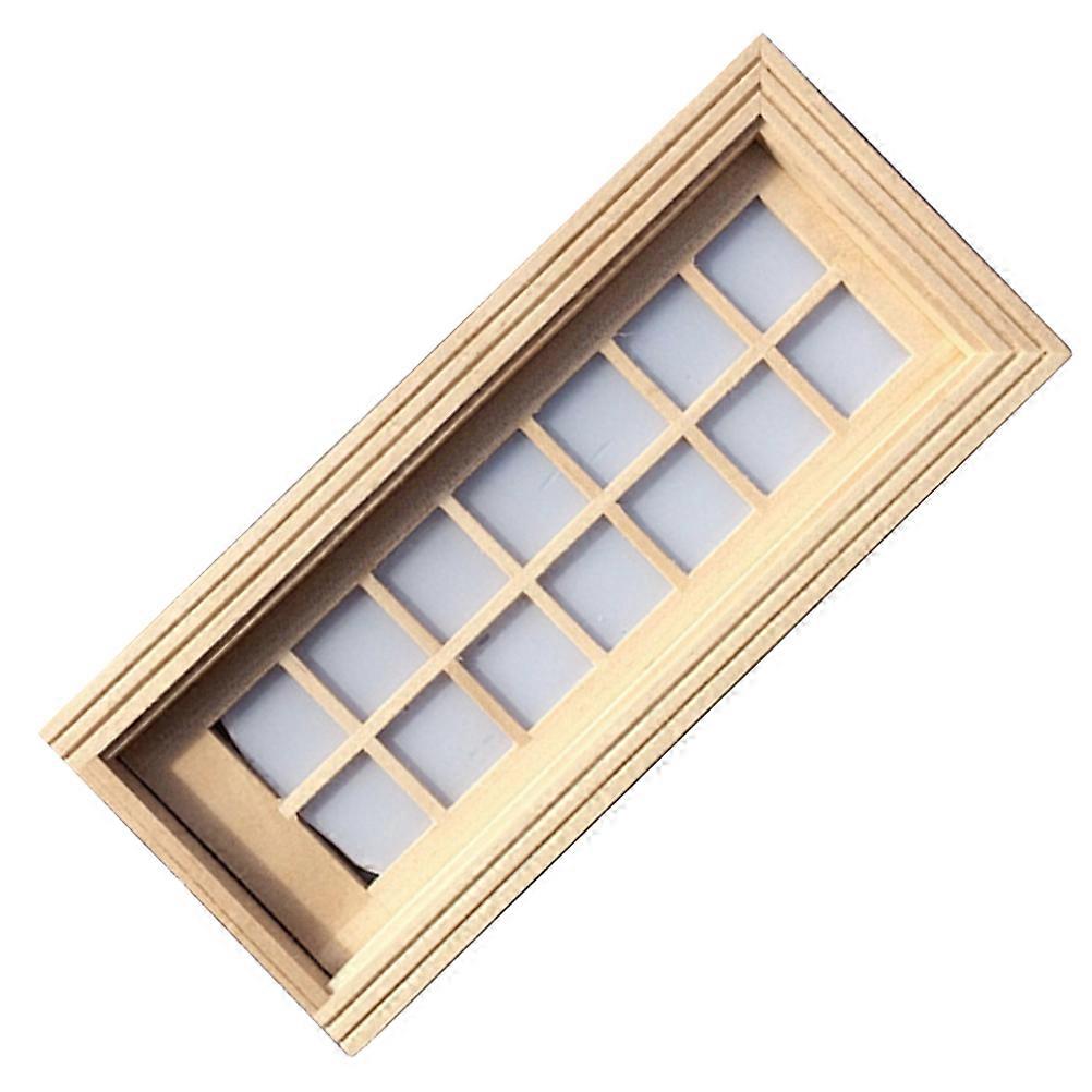 DIY Decor Lattice Door Craft Prop for Doll House Made of Synthetic Material Khaki Color