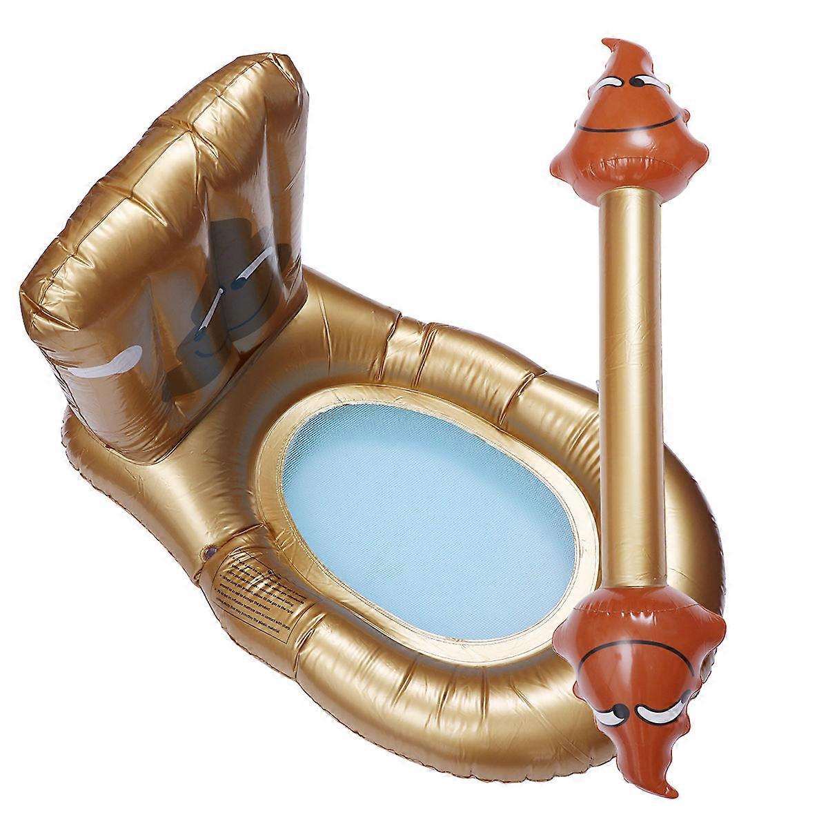 Toilet Float For Pool 1 Set Inflatable Funny Design Water Toy Golden 90x60x60cm