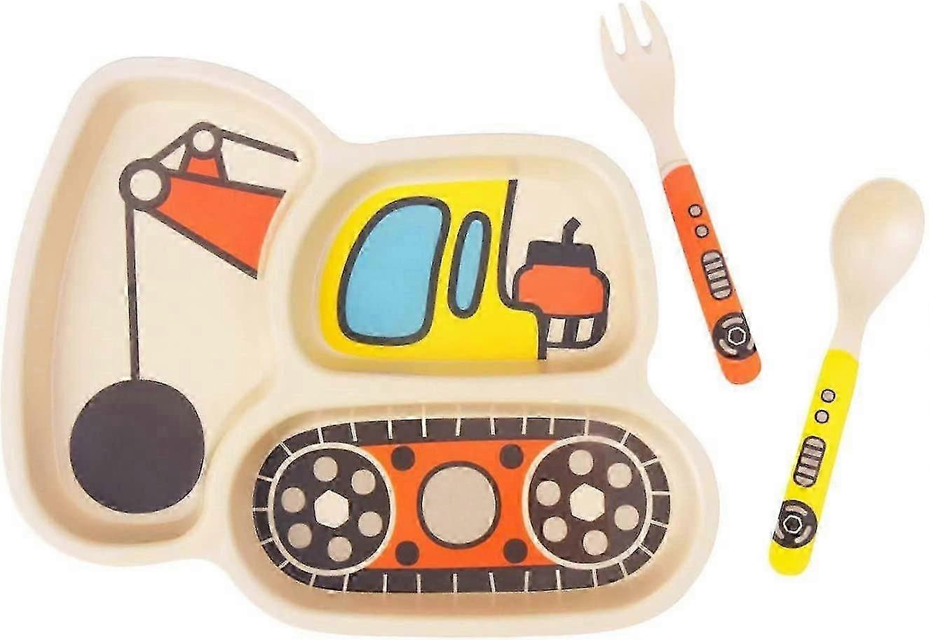 2024 Ensemble d’assiettes pour enfants en bambou Assiettes pour tout-petits Vaisselle Ensemble de vaisselle Ensemble de vaisselle Alimentation pour bébé Preuve des éclaboussures divisé
