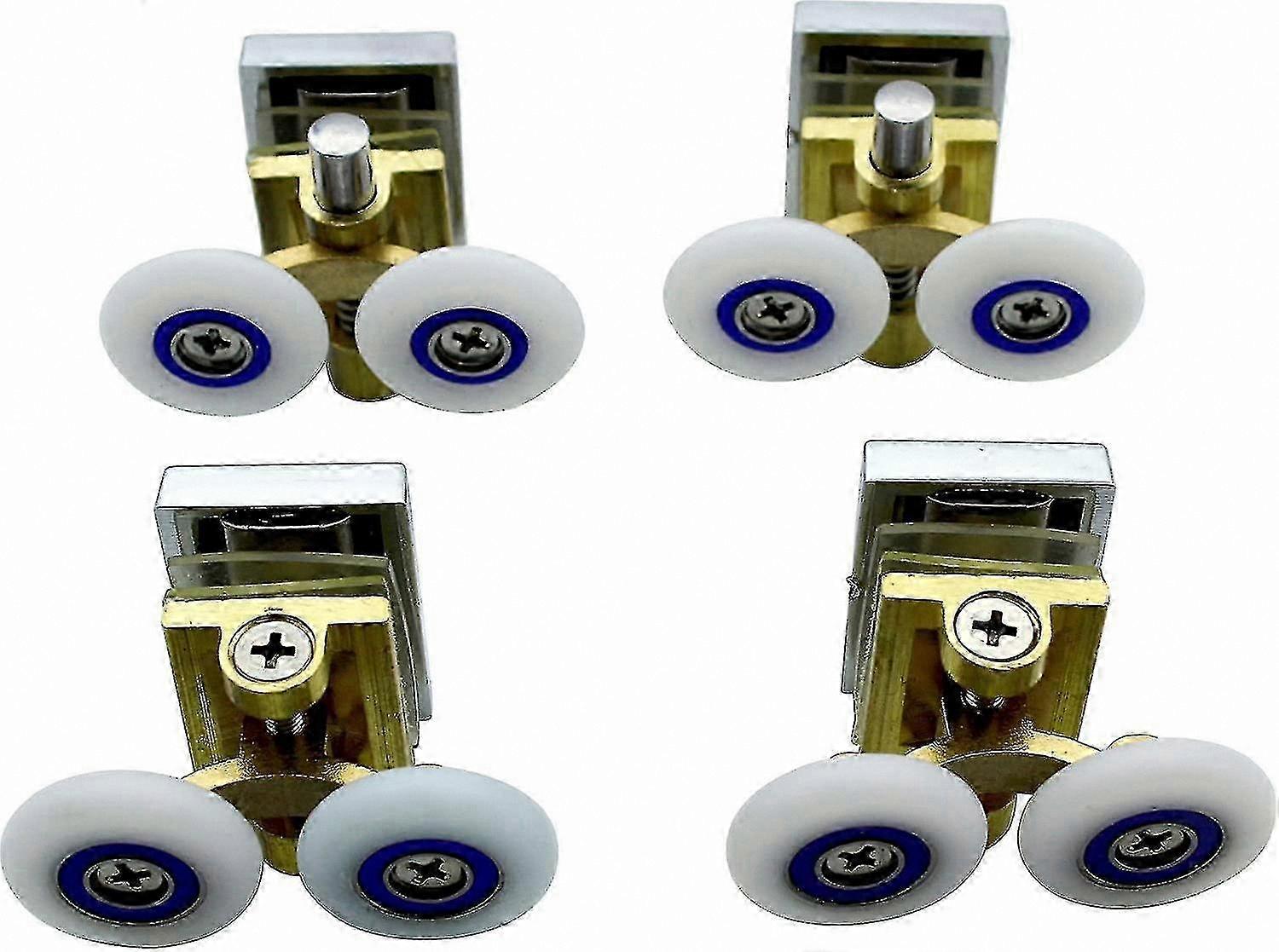 4-Pack Shower Door Rollers with Brass Arm and 25mm Wheels for Smooth Sliding Enclosures