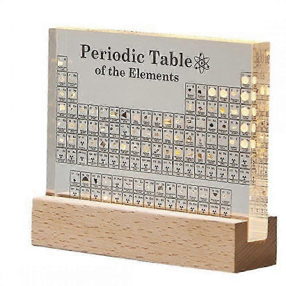 2025 Periodic Table with 83 Real s, USB Light Base, Classroom Science Gift