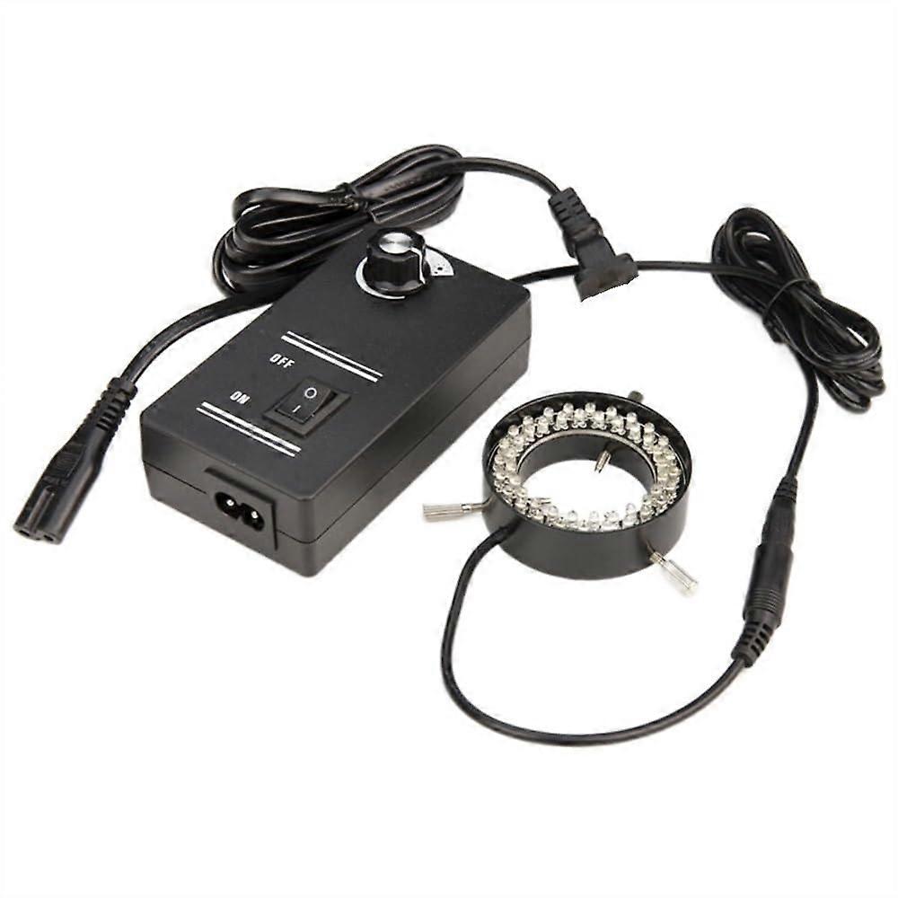 Microscope 5W 220V 48 LED Ring Light Optical Stereo Microscope Light Source Industrial Camera Illuminators Black