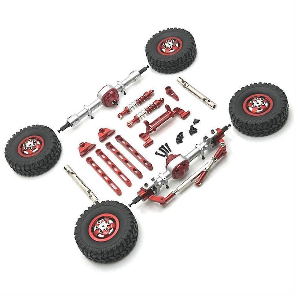 18 Pieces 1/12 Aluminium Alloy Front Rear Portal Axle DIY Kit For MN82 LC79 MN78 Crawler RC Car Replacement Parts Red