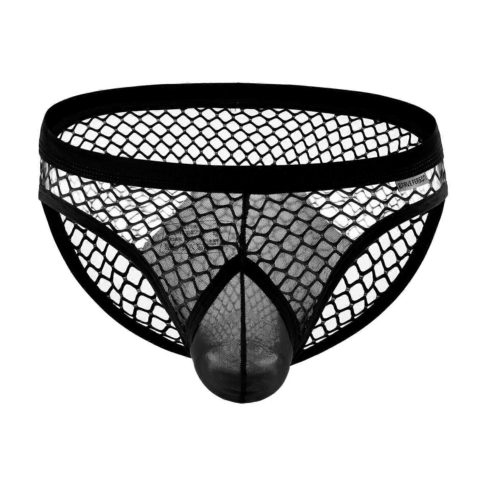 Comfortable Classic Creative Breathable Black Men's Triangle Underwear Slip Size L - Solid Color Design