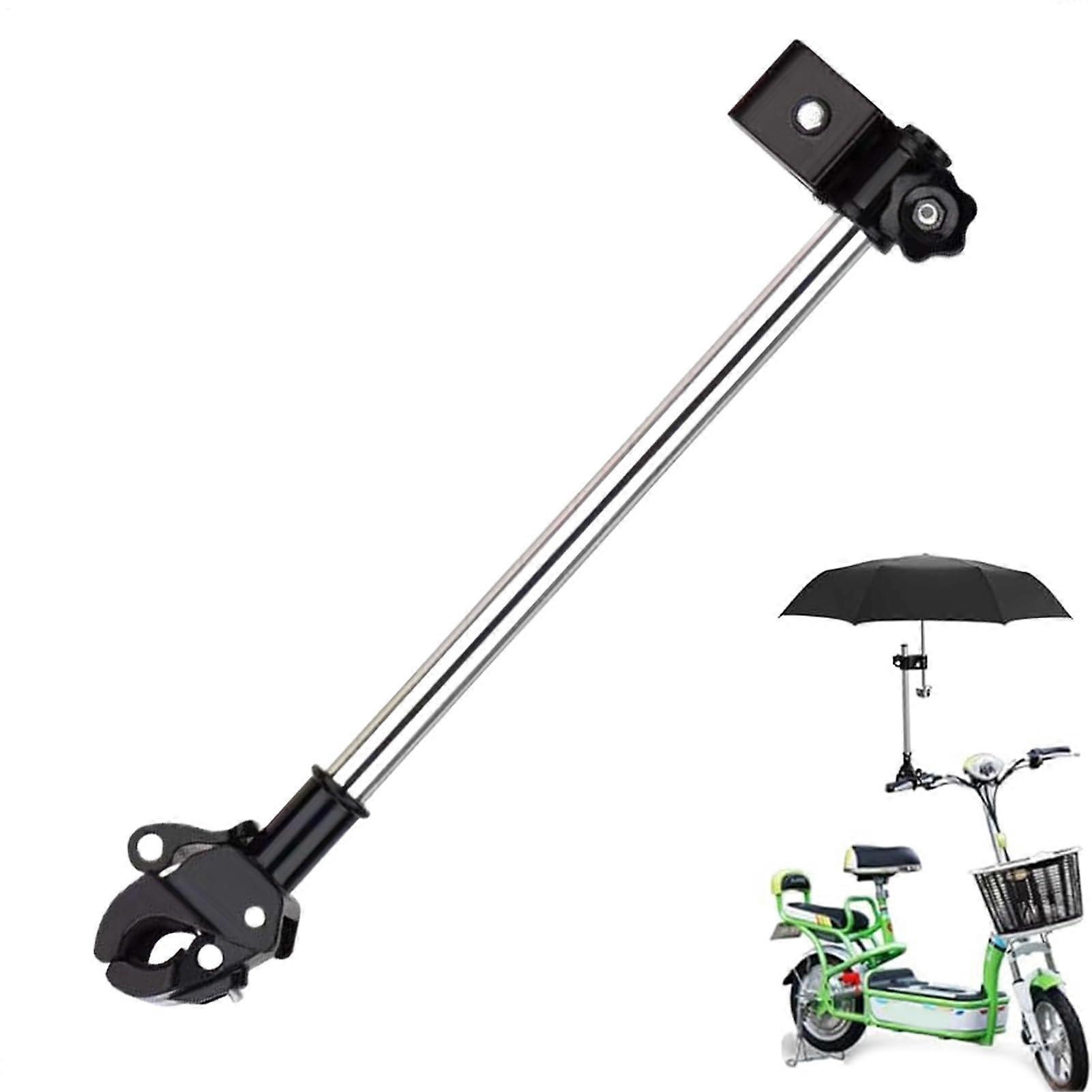 Bike Umbrella Holder for Strollers and Scooters, Adjustable No-Drill Mount Bracket, 13.98 Inch Rotatable Arm for Weather Protection