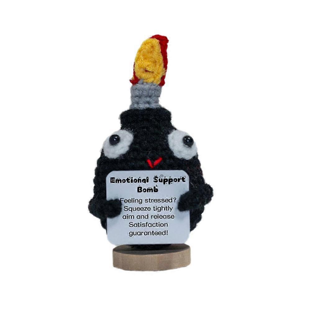 Handmade Crochet F-Bomb with Base, Provides Emotional T1K9 Support