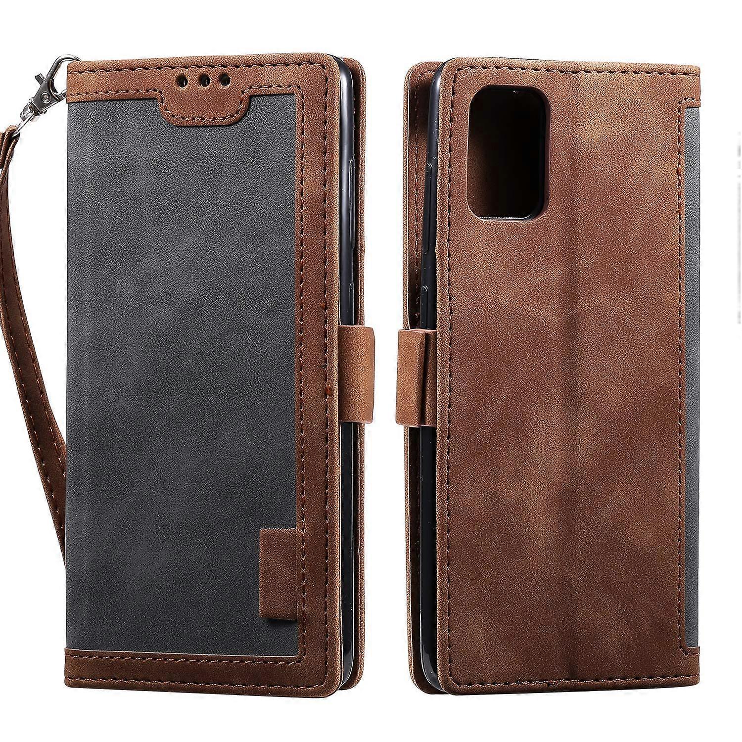 Miagon Retro Wallet Case for Samsung Galaxy S24,  Leather Folio with Card Slots, Gray Brown