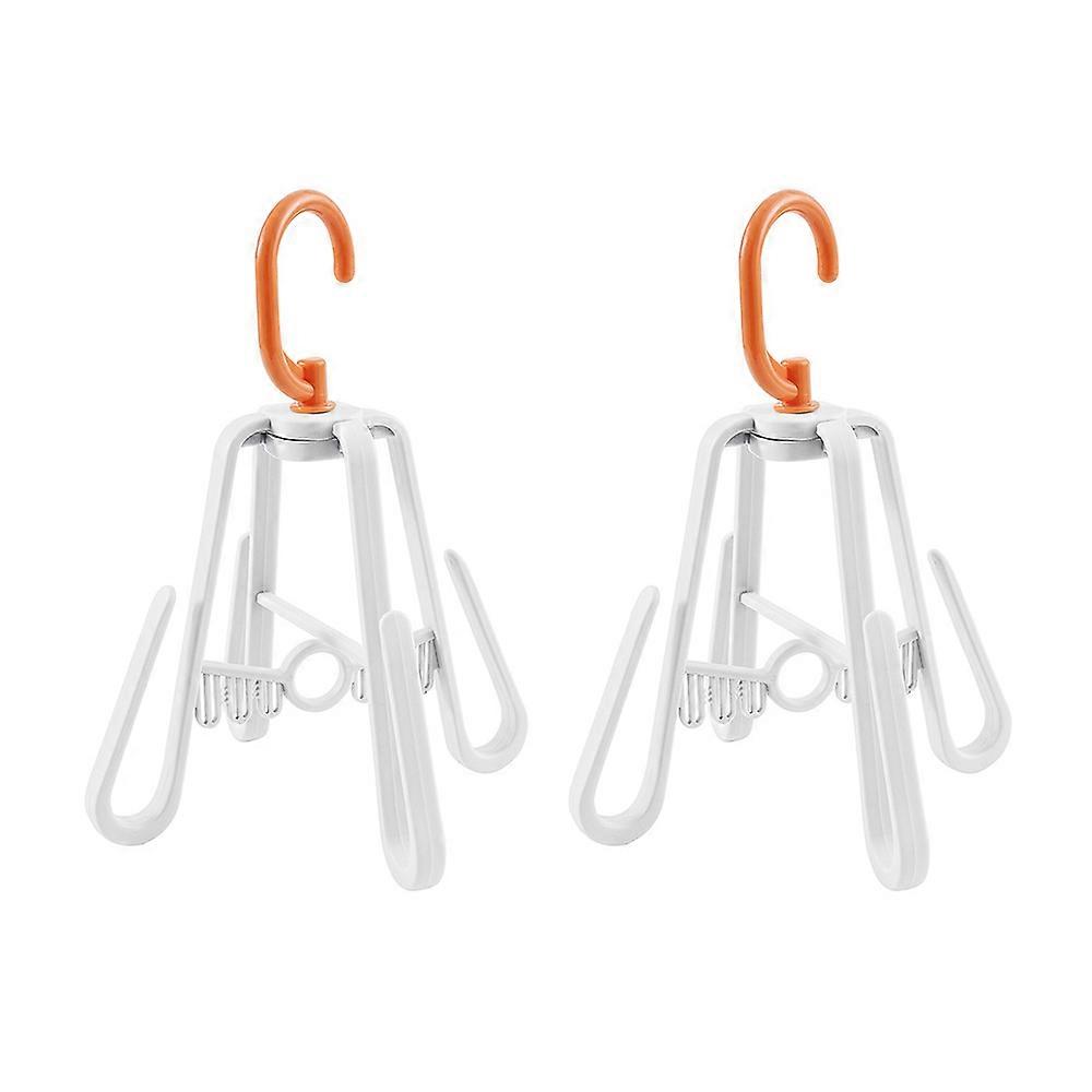 2 Shoe Racks with Double Hooks, Rotating Foldable Drying Frame