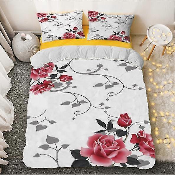 2022 New Three-piece Set Two-person Rose Thickened Brushed Quilt Co...