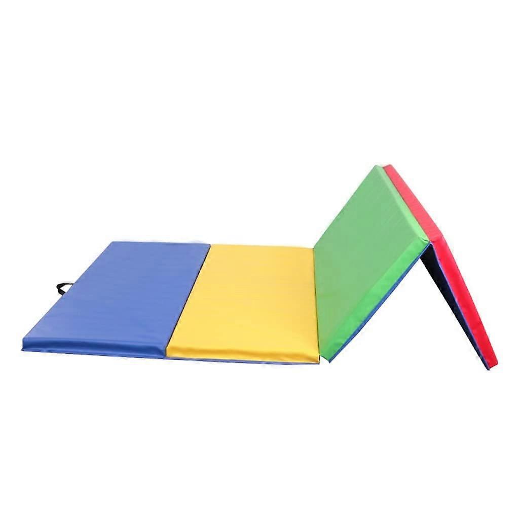 Exercise Mat Fourfold Folding Gymnastic Tumbling Mat, Home Gym Exercise Mat With Handles, 240x120x5cm Ref: 7599