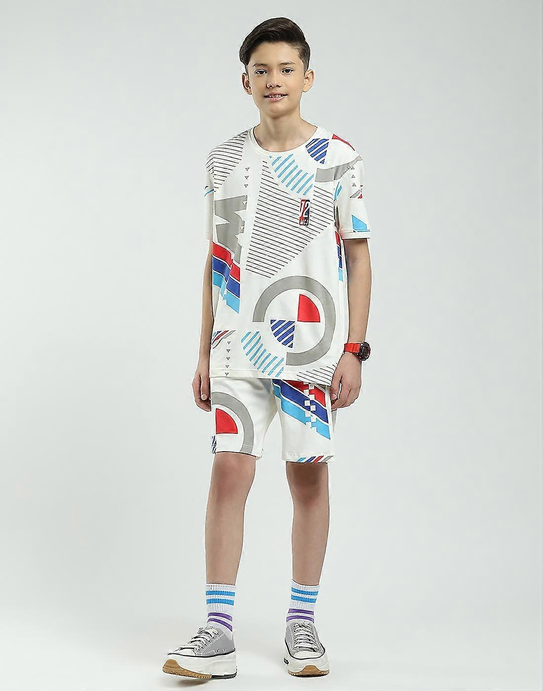 Monte Carlo Boys Regular Fit Printed Half Sleeve Bermuda Set
