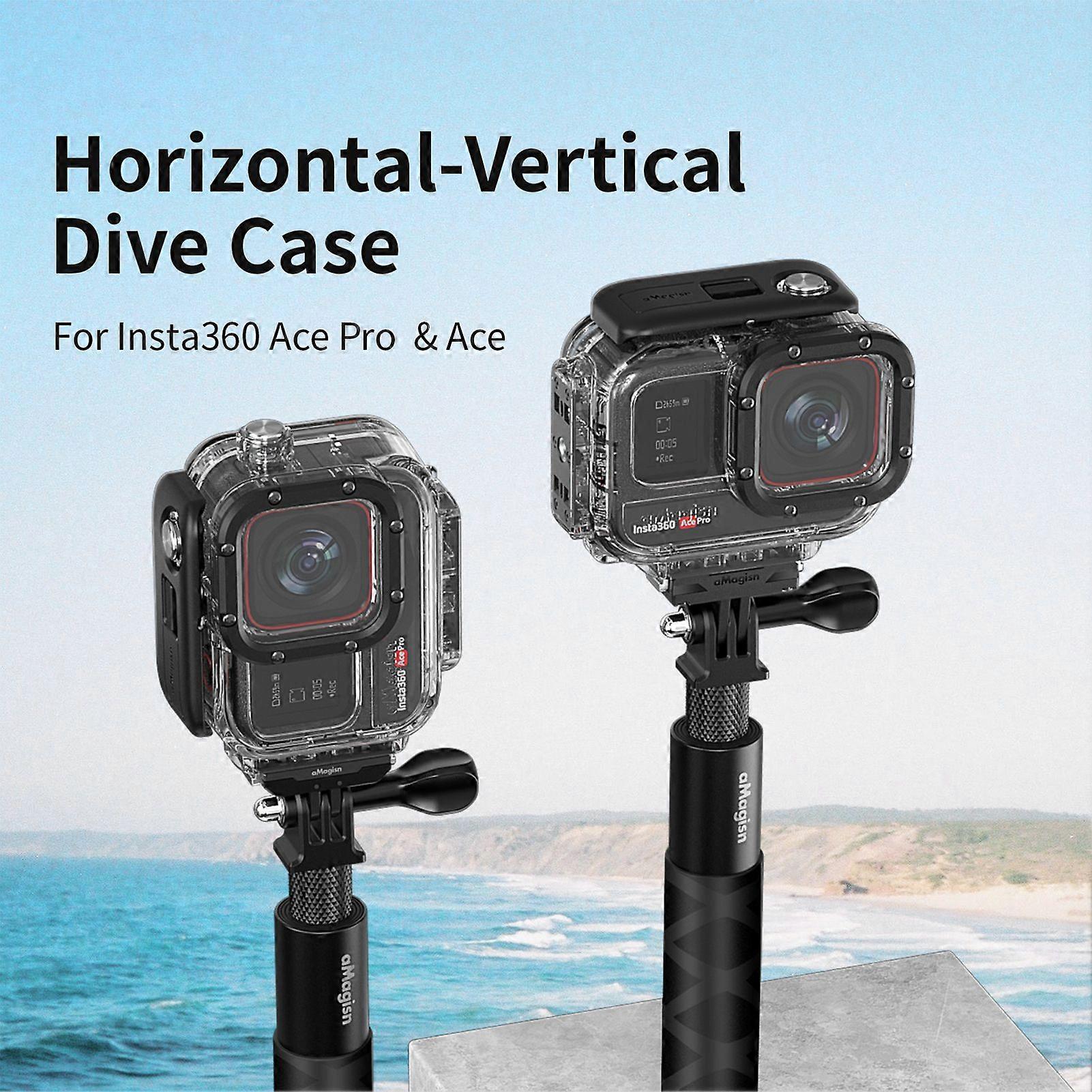 aMagisn Sports Camera Waterproof Case Dive Case Underwater 60M Protective Case Diving Housing Photography Accessory Replacement for Insta360 Ace