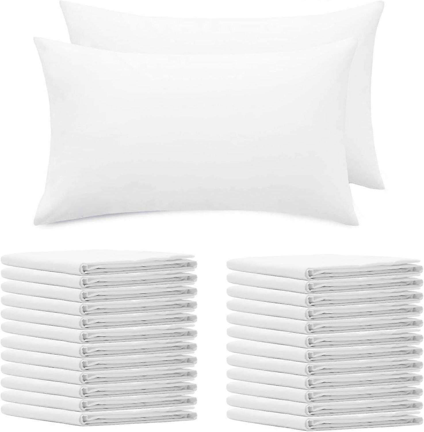 Premium Queen Size Pillowcases 24 Pack  White  Ultra Soft 1800 Thread Count