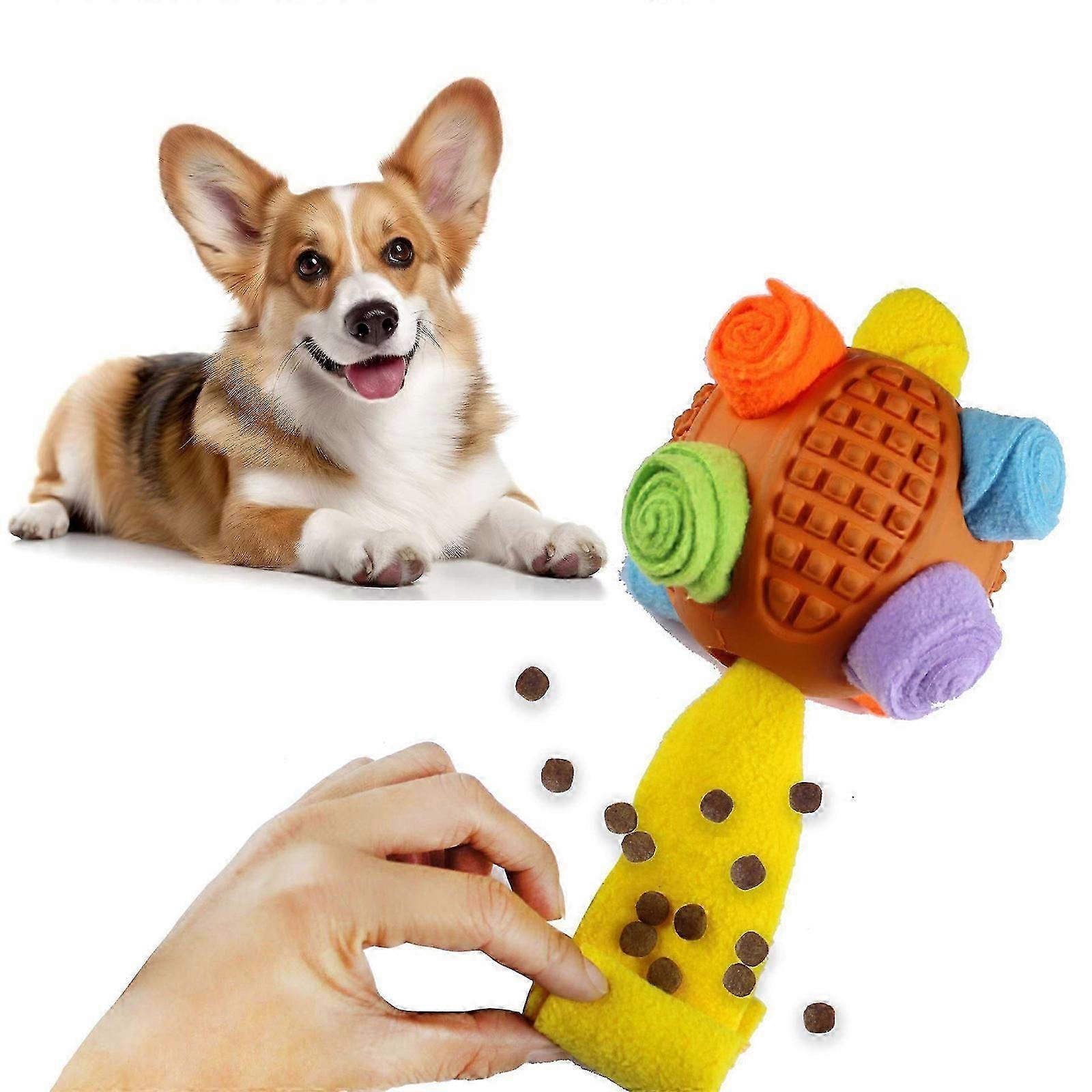 Dog Snuffle Ball Toy, Interactive Puzzle Dog Toys, Slow Feeder for Training and Stress Relief, Cloth Strip Hiding Food Chew Toys, Machine Washable