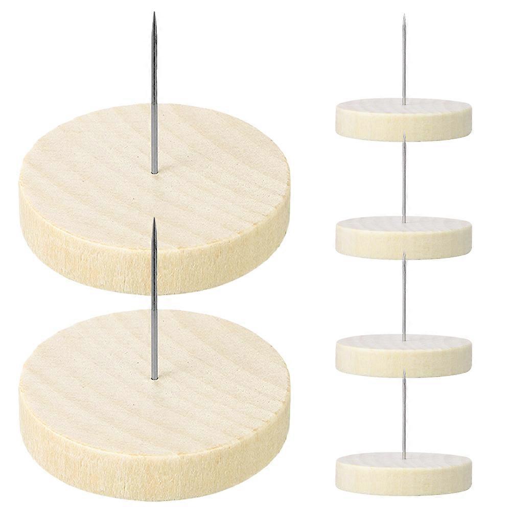 Hemoton 6 Sets Single Needle Doll Holder with Wooden Base for Crochet Action Figure Stand and Felting Animal Doll Toy with Strong Supports