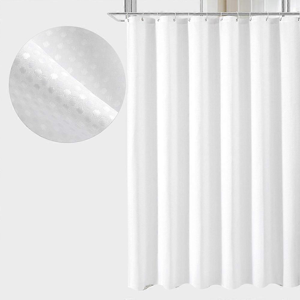 1pc Waffle Pattern Shower Curtain,Waterproof Anti-Mold,Polyester