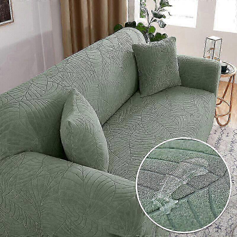 Jacquard Sofa Cover Elastic Corner Solid Color Slipcover Protector ...