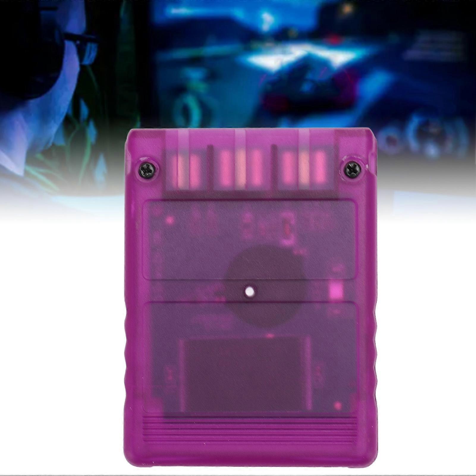 Console Memory Card V1.966 Transparent Purple 8MB for Game Loading