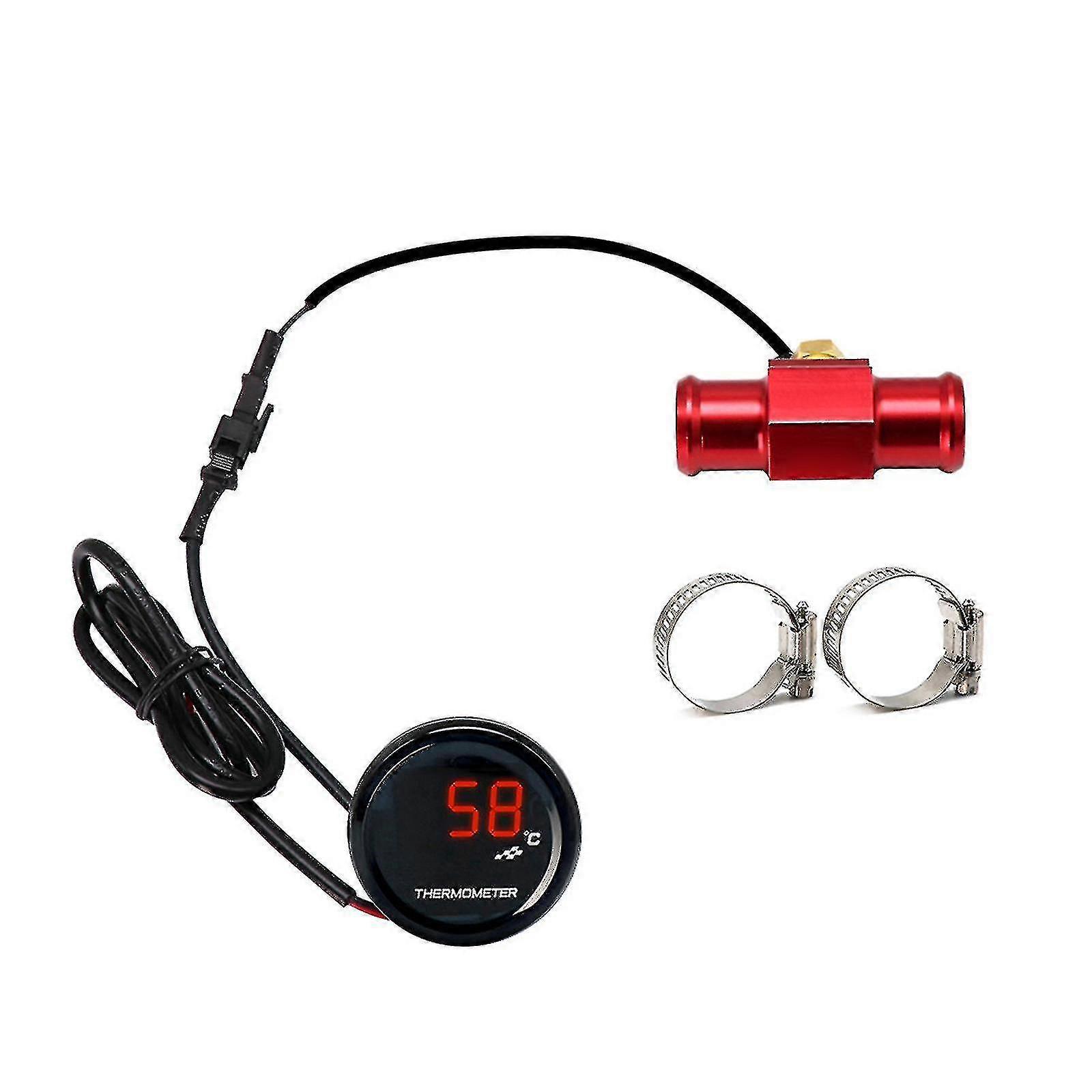 Motorcycle water temperature counting display, outer diameter 18mm, over-temperature red light warning