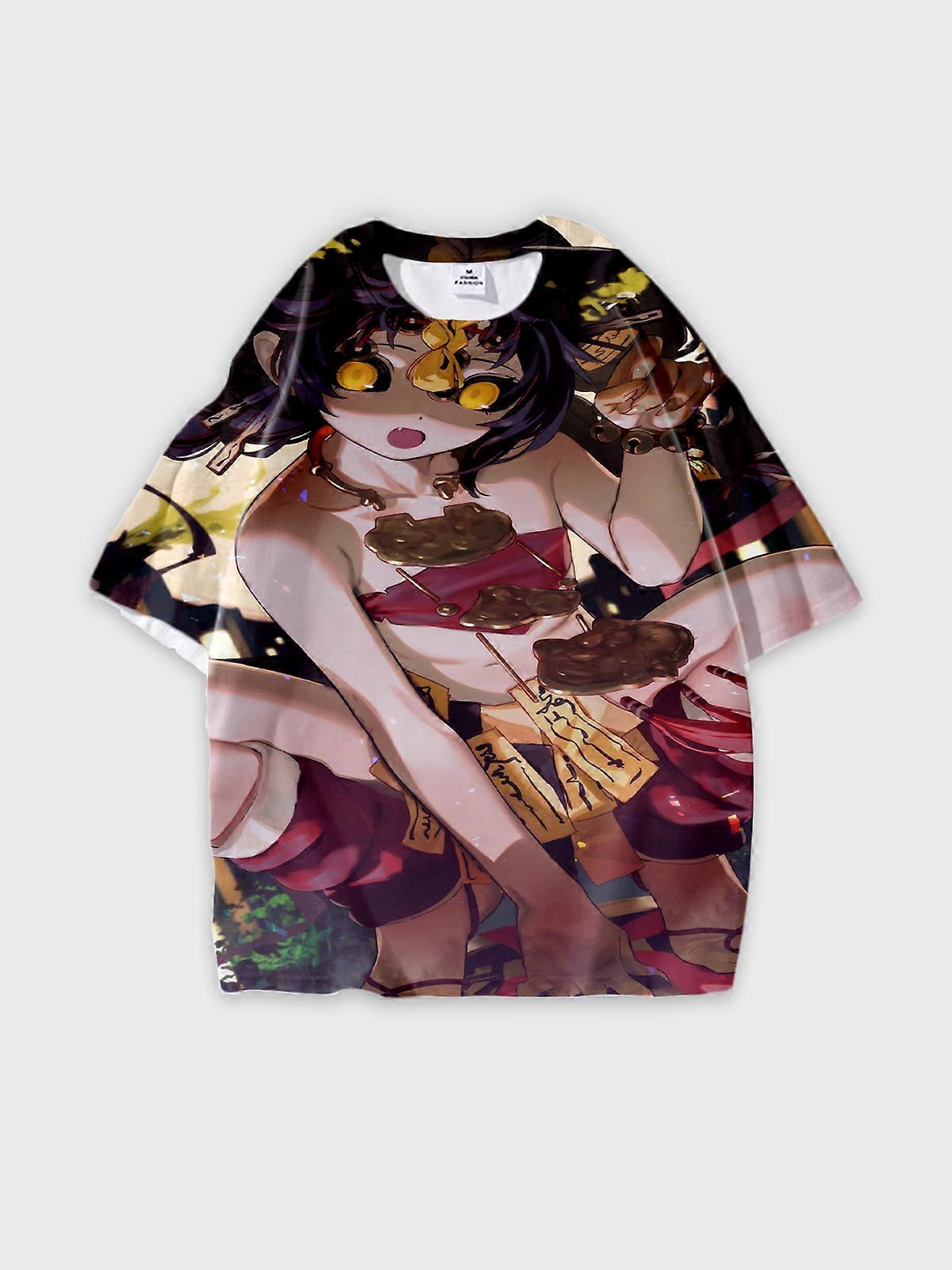 T-Shirt Short Sleeve Round Neck, Summer Casual Loose Graphic Tee, Unisex Pattern U2583