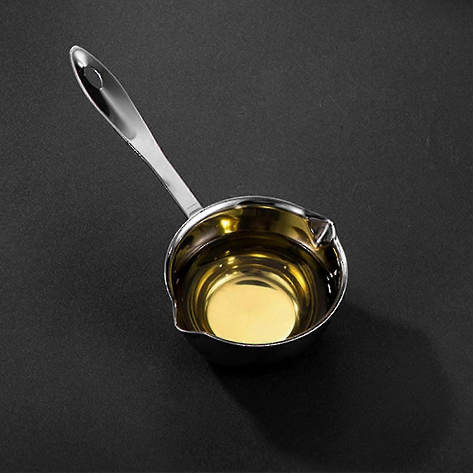 Mini Saucepan with Flat Induction Base, Stainless Steel Butter Warmer for Milk, Coffee, and Mixing