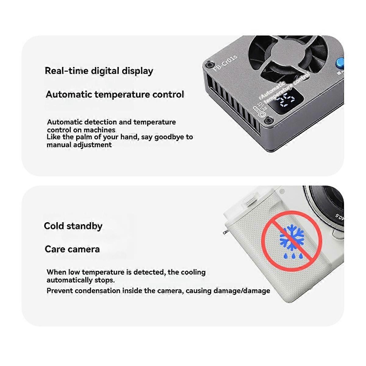 -Cr01s Camera Cooling System Heat Sink Cooling Fan for ZV-E1 A7M4 A6700 R8 R7 R6 XT4