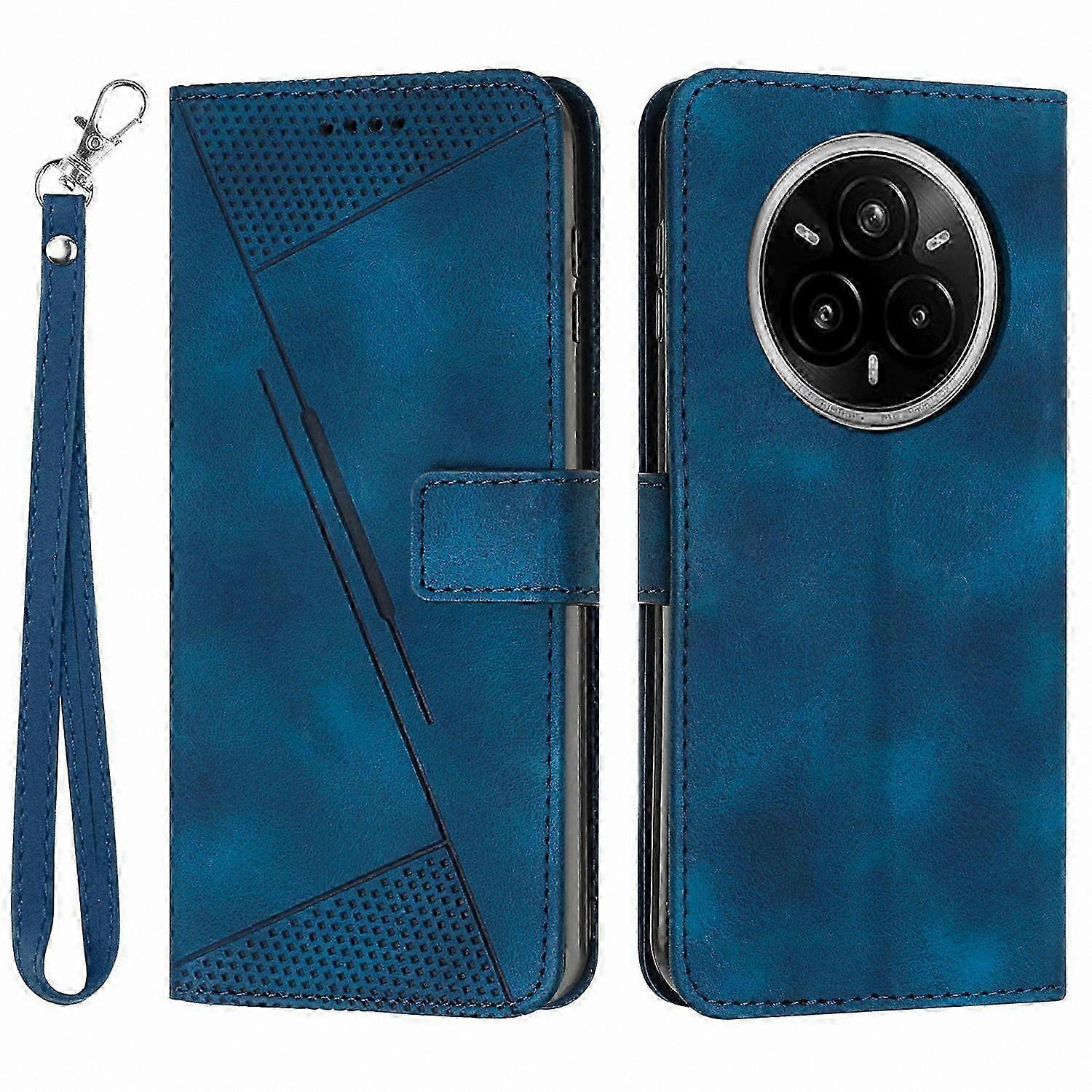 Triangle Pattern Leather Phone Case for 14 Pro+ 5G with Handbag Function