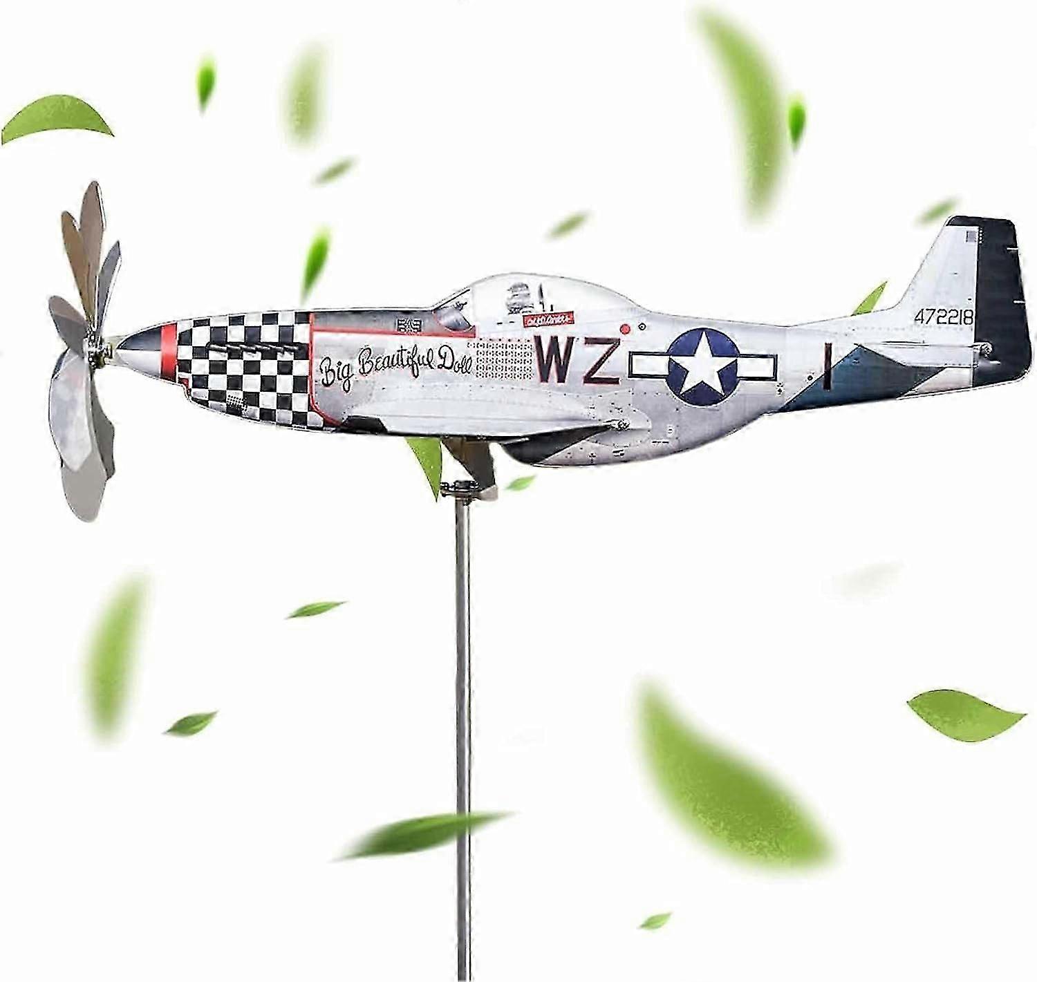 stainless steel airplane wind spinner for yard