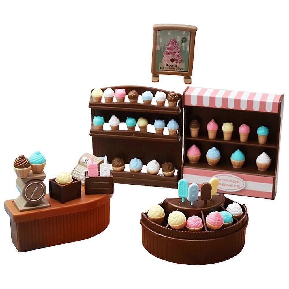 Miniature Ice Cream Counter for Playing 1Set Assorted Color Mini Furniture Decoration