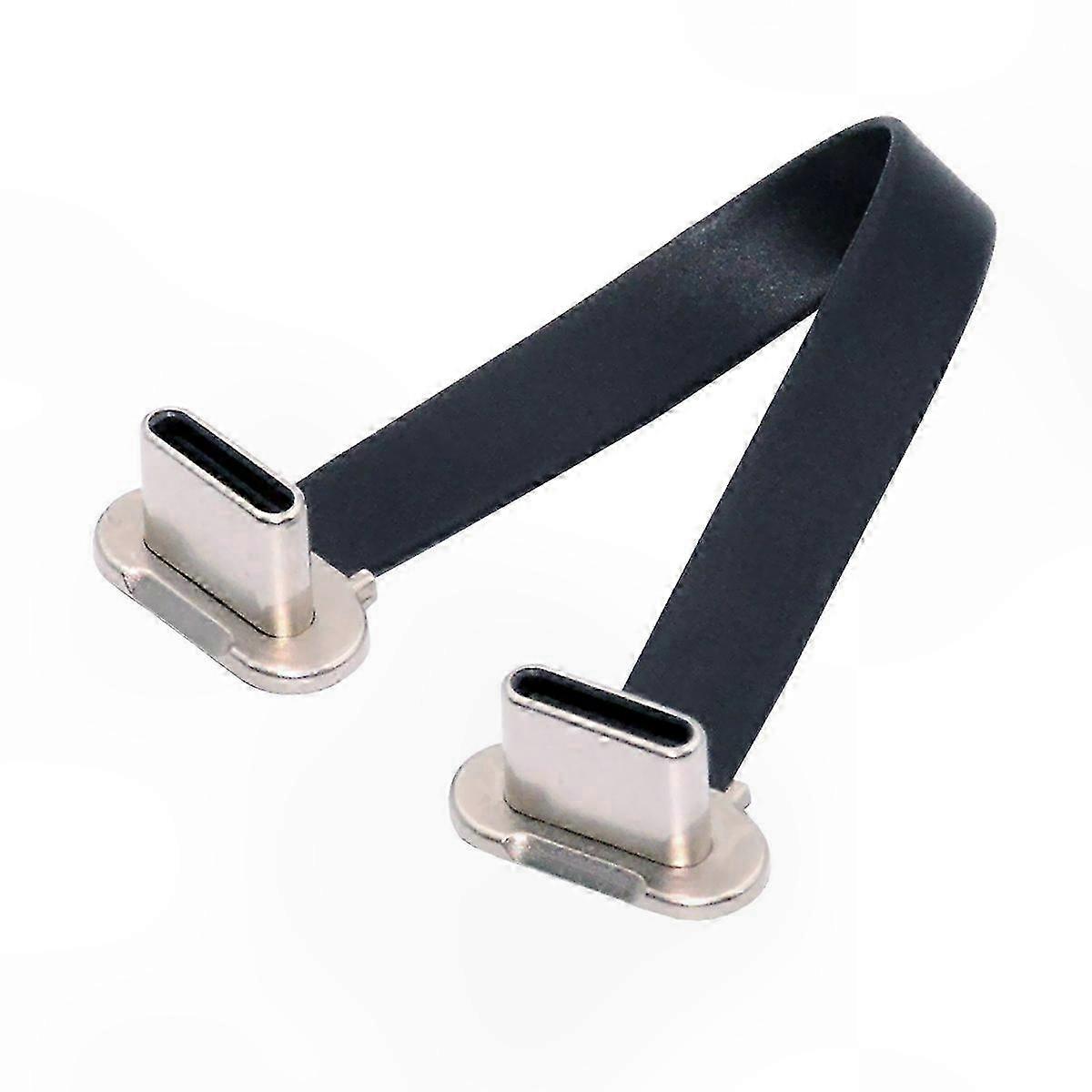 75mm Angled USB-C to USB-C Ultra Slim Flat Data Cable with 65W Fast Charge Capability
