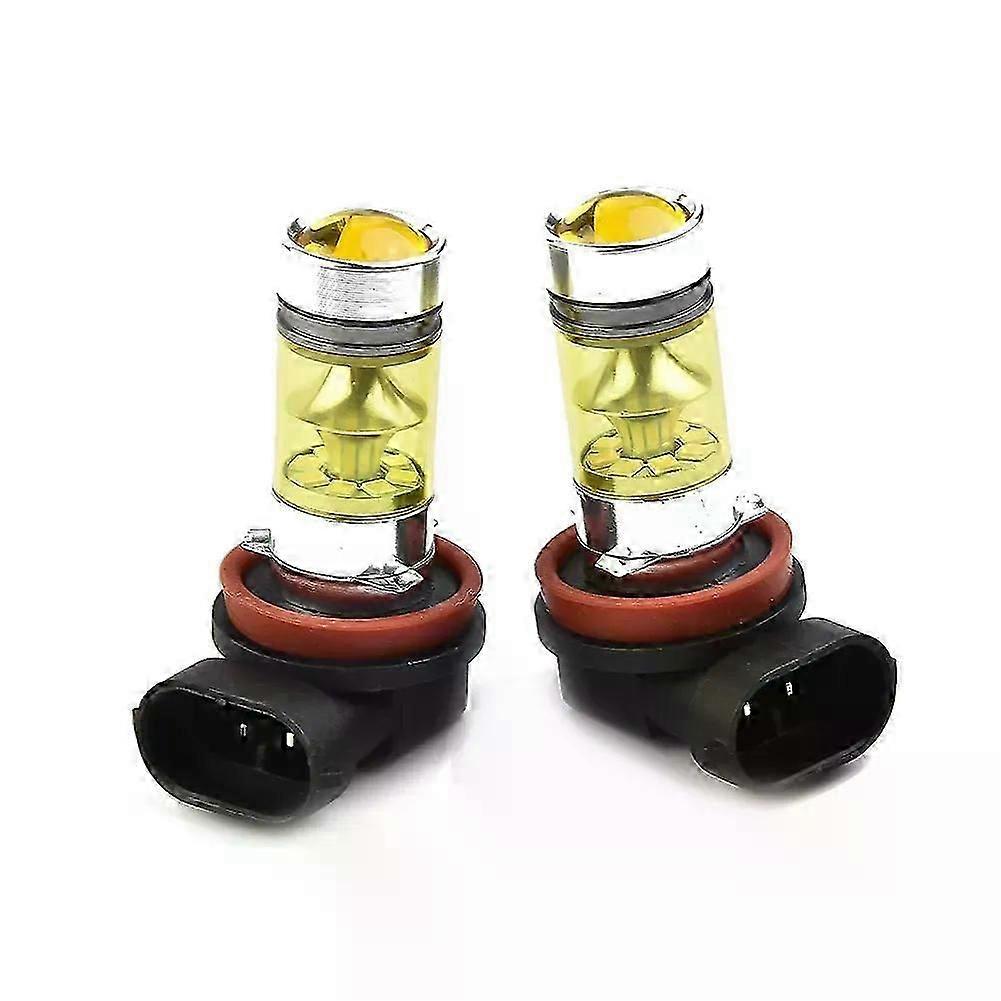 2 Pcs H11 H8 Led Yellow Fog Light Bulbs 4300K 100W 1500LM Super Bright DRL Auto Led Lamp Car Anti Fog Light